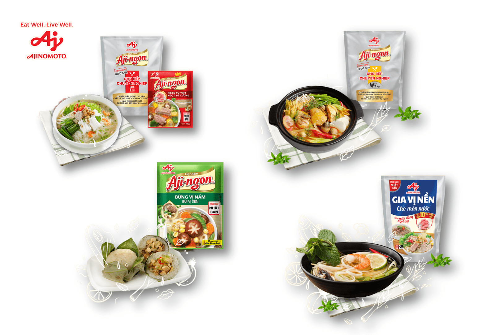 Sản phẩm gia vị hạt nêm được làm từ nguyên liệu tự nhiên mang lại hương vị thơm ngon cho mọi món ăn
